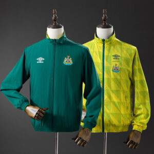 00dfb6f784-5.jpg NEWCASTLE UNITED REVERSIBLE JACKET WINDBREAKER - ARMY GREEN & YELLOW