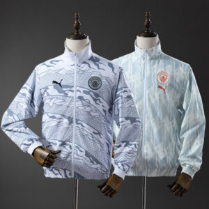 0def79c745-3.jpg MANCHESTER CITY REVERSIBLE JACKET WINDBREAKER - WHITE & MINT GREEN