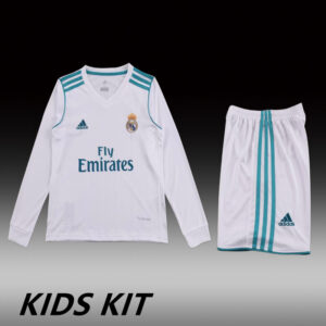 2017-18 REAL MADRID HOME LONG SLEEVE KIDS KIT